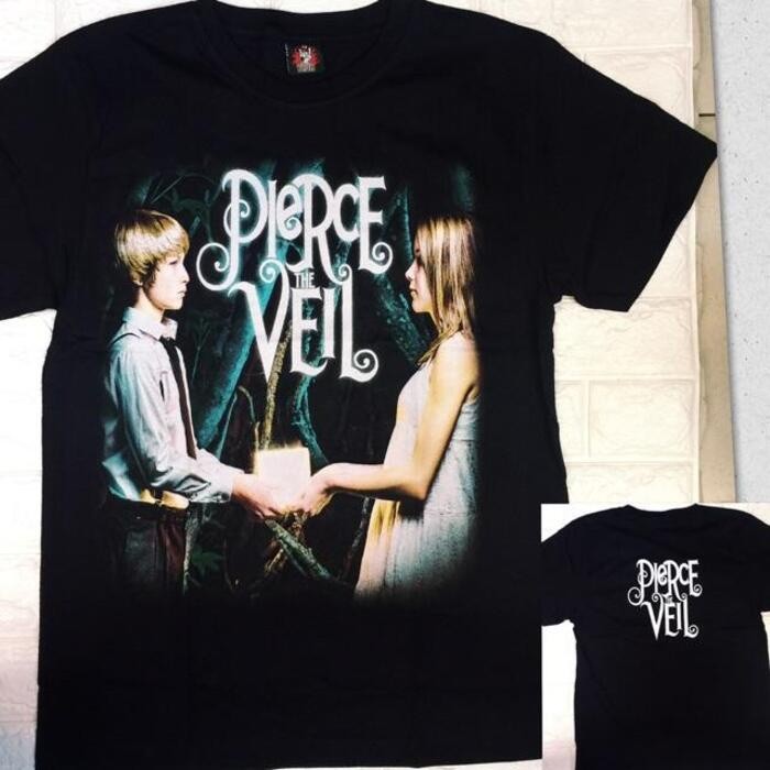 เสื้อของวงร็อก band Pierce The Veil สีดำ แขนสั้น