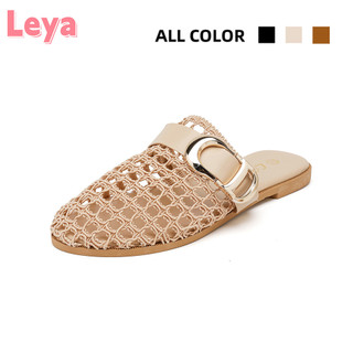 Leya Women Flat Sandals Non-slip Baotou Comfortable Leisure Slippers for Ladies