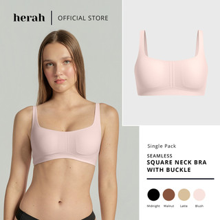 Herah Square Neck Seamless Bra, Wireless, with Hook, Buttery Soft, Plus Size Women