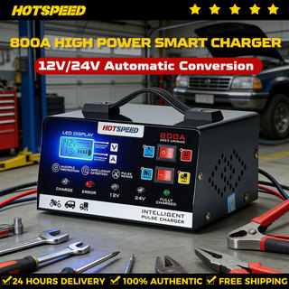 HOTSPEED Car Battery Charger Heavy Duty 12V 24V Intelligent Pulse Repair Motor Battery Fast Charging