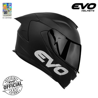 EVO GT-PRO Plain Full Face Dual Visor Helmet Motorcycle With Free Clear Lens