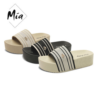 MIA Slippers for Women Thick Sole Knit Light Breathable Platform Slides