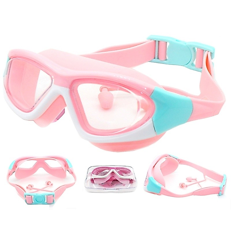 Kiss Anti-Fog Anti-UV Kids Swim Goggles แว่นตาว่ายน้ําพร้อมที่อุดหูรั่ว