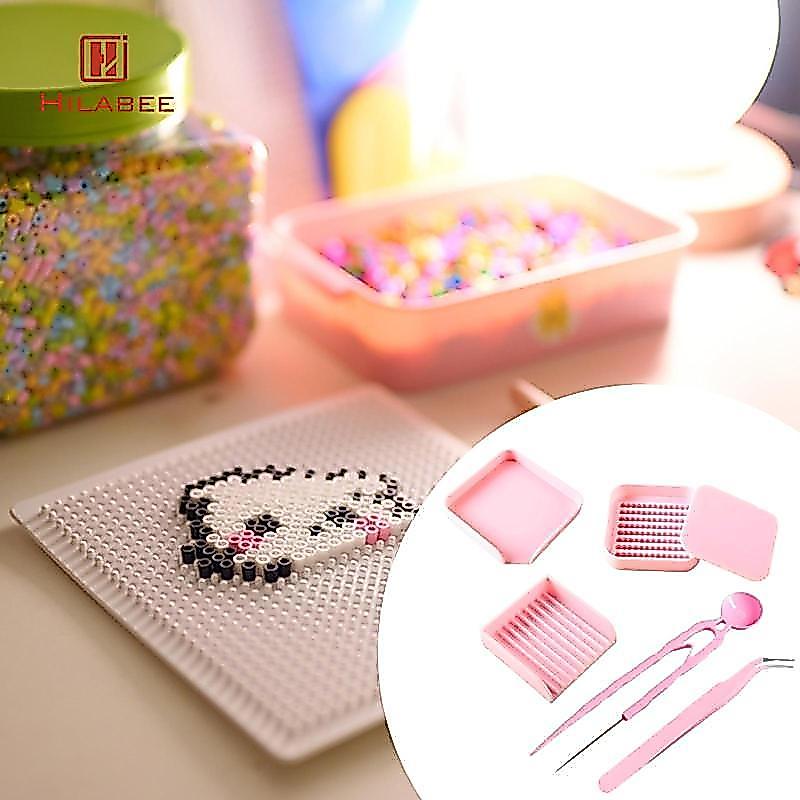 [UsusexaMY] DIY Bead Art Peg Board Kit Effectless Fuse Bead Picking Tray with Bead Pen and Tweezers 
