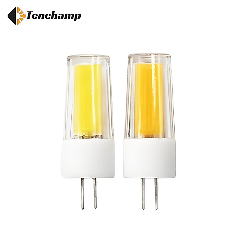 Tenchamp LED หรี่แสงได้ COB หลอดไฟ G4 G9 220V 5W แสงอบอุ่น 3000K แสงสีขาว 6000K