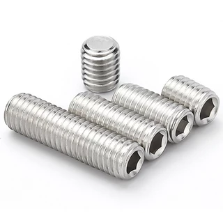 [RL] M3-M12 ส่งด่วน ตัวหนอน ปลายตัด สแตนเลส 304 หกเหลี่ยม สกรู Hex Socket Set Screw Stainless Steel M4 M5 M6 M8 M10 M12