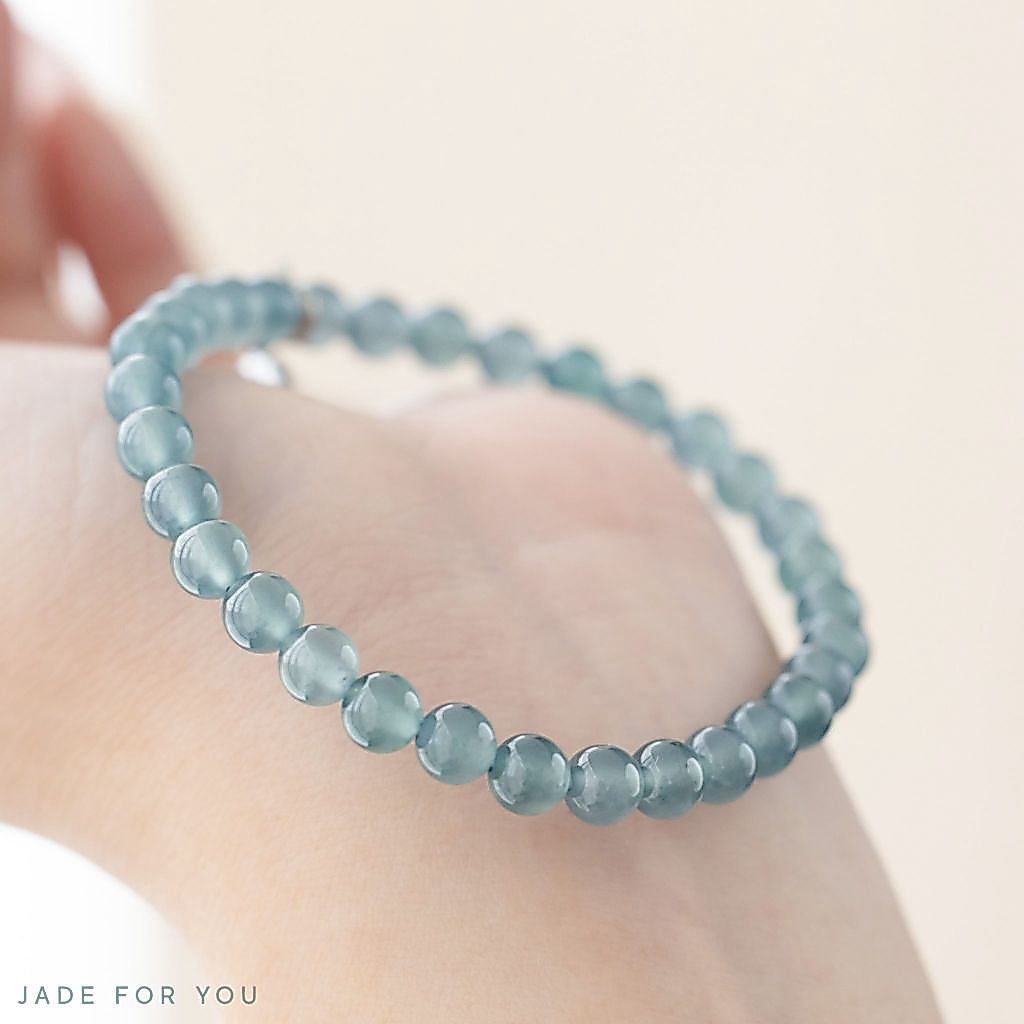 สร้อยข้อมือหยกโอเชี่ยนบลู 6 mm. (Guatemala) -  JADE FOR YOU