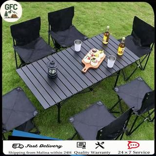 Foldable Outdoor Camping Table & 2-8 People Portable Folding Chairs Set with Storage Bag for BBQ