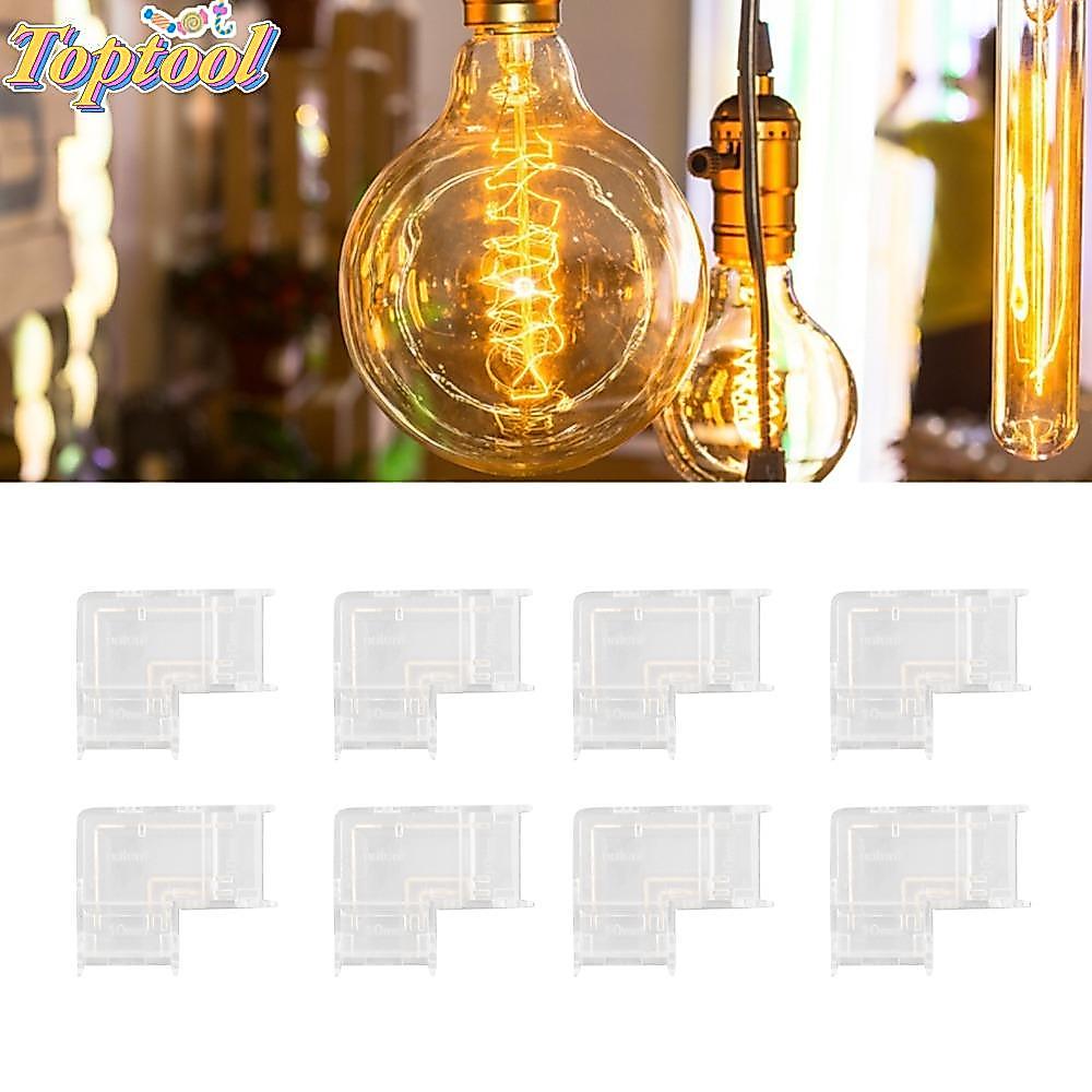 TOPTOOL 8 ชิ้น COB Connector, COB โปร่งใส LED Strip Light Connector, ทนทาน Solderless LED Connector 
