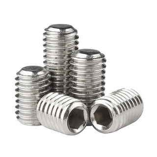 [RL] M3-M12 ส่งด่วน ตัวหนอน ปลายตัด สแตนเลส 304 หกเหลี่ยม สกรู Hex Socket Set Screw Stainless Steel M4 M5 M6 M8 M10 M12