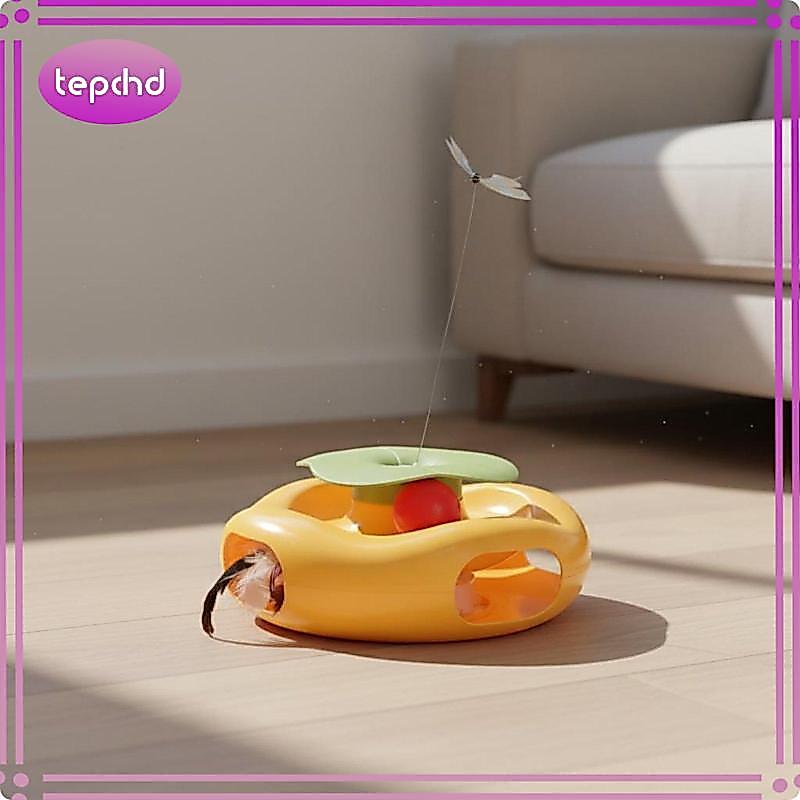 [tepchd] Flutter Chase Toy Interactive Electric Flutter Feline Toy Self-Play for Indoor