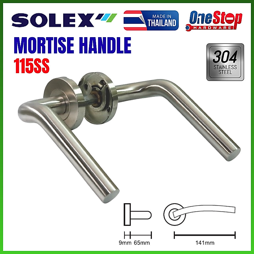 SOLEX NO.115SS มือจับก้านโยกสแตนเลส / ล็อคประตู / มือจับก้านโยก / ล็อคร่องลึก / Kunci Pintu