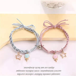 สร้อยข้อมือแม่เหล็กคู่ ดีไซน์กระต่ายและดาว ของขวัญสำหรับคู่รักหรือเพื่อนสนิท