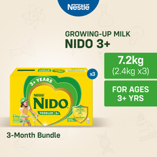 NIDO 3+ Growing-Up Milk Powder for Toddler Children 3+ Years Old 7.2kg (2.4kg x3)