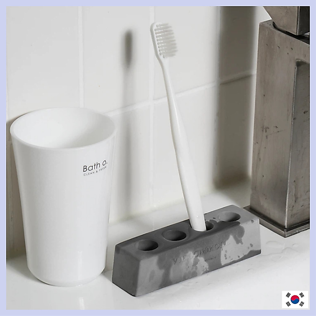 [DAISO OFFICIAL] ที่วางแปรงสีฟัน 4 ช่อง Diatomite สีเทา | ที่จัดระเบียบห้องน้ําแบบแห้งเร็วที่ดูดซับไ