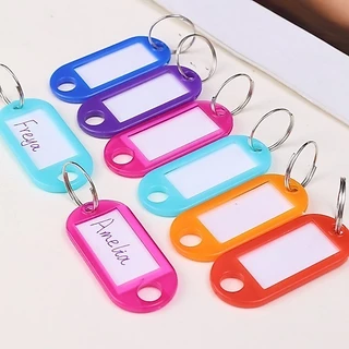 แท็กกุญแจการจําแนกพลาสติก 50/100/200 ชิ้น / ป้ายกุญแจสีสันสดใสพร้อมแหวนแยก / พวงกุญแจแท็กหมายเลขอเนกประสงค์