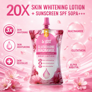 Labn Care Whitening Glutathione & Niacinamide Body Lotion SPF 50 PA++, Alpha Arbutin 200ML Sunscreen
