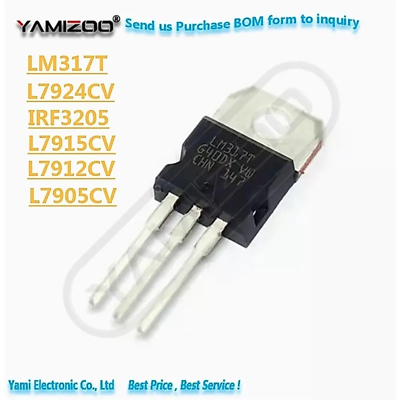 5PCS L7905 L7906 L7908 L7909 L7912 L7915 L7924 LM317T IRF3205 TO-220 L7905CV L7906CV L7908CV L7909CV