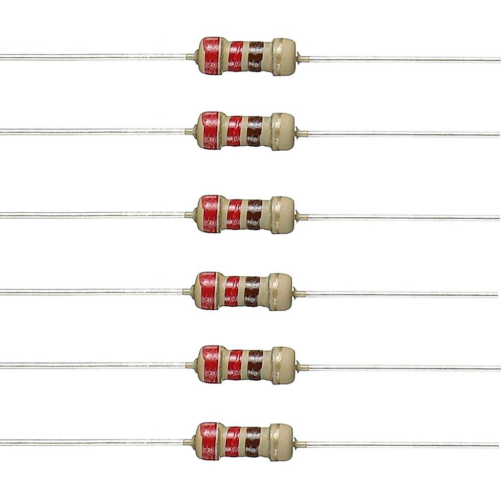 BOJACK 220 Ohm Resistors 1/4 W ±5% Carbon Film Single Resistor (แพ็ค 200 ชิ้น)