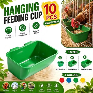 10pcs hanging feeding cup durable watener for Birds chicken Feeder cups drinker