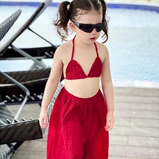 ชุดว่ายน้ำเด็กชุดว่ายน้ำลูกสาวSet 3ชิ้น