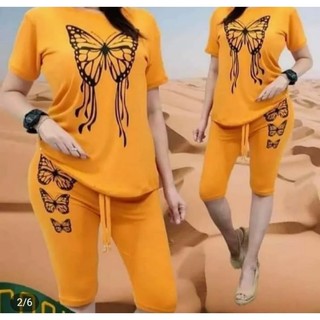 trendy butterfly tshirt terno tokong for women(fit small to large)