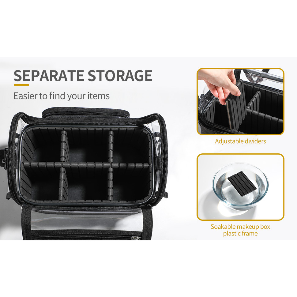 กระเป๋าเป้สะพายหลัง PVC สีโปร่งใส กันน้ํา เหมาะกับการเดินทาง สําหรับใส่เครื่องมือทําผม - รูปที่ 5