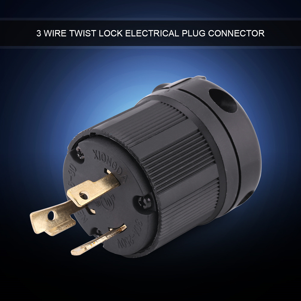 3เสาลวดบิดล็อคไฟฟ้าชายปลั๊กเชื่อมต่อ NEMA L6-30P 30A 250V