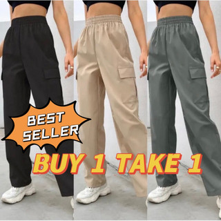 BUY 1 TAKE 1 Cargo Pants/Taslan Fabric Jogger Pants with 2 pocket Free size