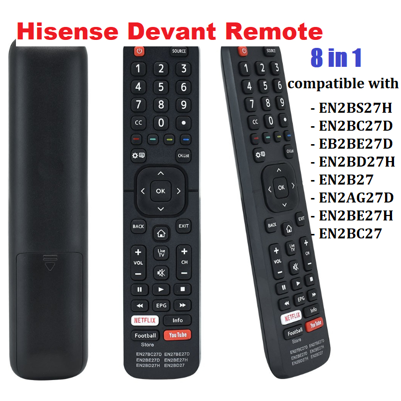 Hisense Devant 8 in 1 รีโมททีวี EN2B27 EN2BC27/EN2BD27H EN2AG27D EN2BS27H EN2BC27D EN2BE27H EN2BC27