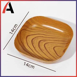 12pcs/set Kitchen Wood Grain Plastic Square Plate Dried Fruit Fruit Cake Snack Plates