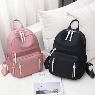 Mumu 6028 Korean Simple Student BackPack Cute College Plain Color Bag For Women
