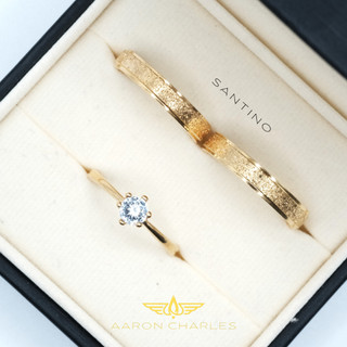 [AC] 3 in 1- Free Engraved Name Wedding Rings with Free Engagement Ring Set - Santino ✨