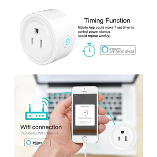 Wifi สมาร์ทปลั๊กซ็อกเก็ต 10A/20A TUYA/Smart life APP รีโมทคอนโทรลชุดการสอนจับเวลาบันทึกการใช้ไฟฟ้า Voice control ผ่าน alexa google home