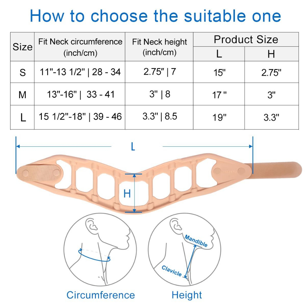 VELPEAU รั้งคอ-ซิลิโคนปากมดลูกคอสนับสนุนสําหรับอาการปวดคอ-นุ่มระบายอากาศกระดูกสันหลัง แส้ ห่อ จัดตําแหน่ง, อาการสั่นและบรรเทาความดันในกระดูกสันหลังสําหรับผู้หญิงและผู - รูปที่ 5
