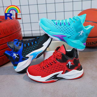 RL Basketball Shoes For Kids Boy Korean Fashion Hight-top Sneakers Rubber Shoes For Kids Sport Shoes