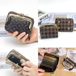 YQY Korean Cute Leather Printed Wallet Ladies Card Coin Holder Purses Wallets Gift For Women 2302
