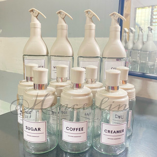 CKS Condiments Bottle Set Container Nordic Transparent Air Tight Nozzle for Oil Sauce Coffee