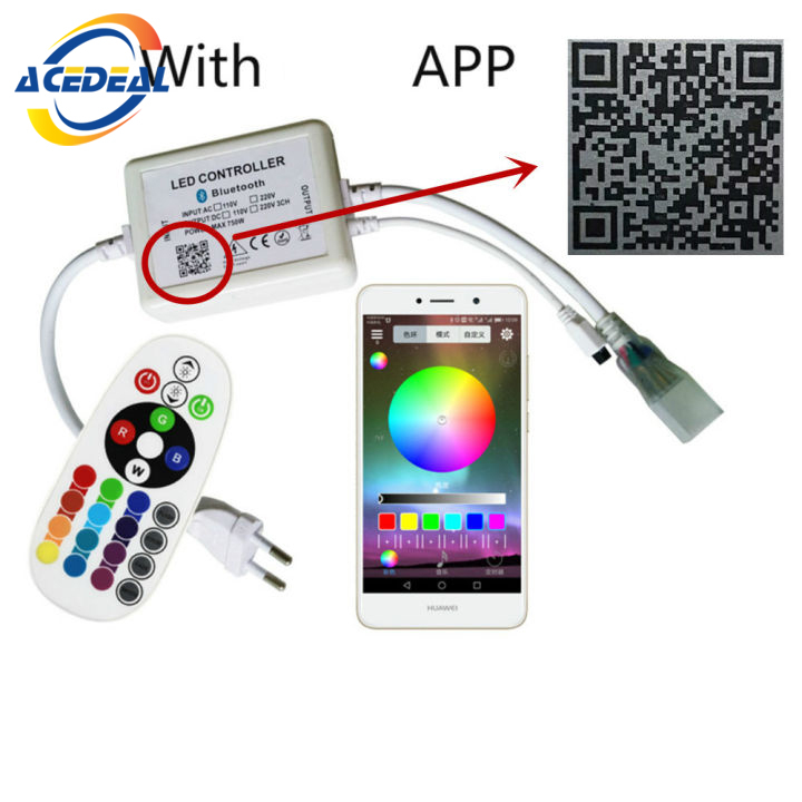 สายไฟ LED 5050 220V RGB รีโมตควบคุมระยะไกล