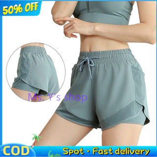 Light Proof Sports Shorts Women's Loose Thin High Waist Yoga Pants Wear Fitness Pants Quick Dry Runn