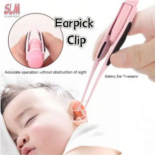Ear Cleaner LED Flashlight Earpick Wax Removal Tweezer Luminous Stainless Steel Tweezer Remover
