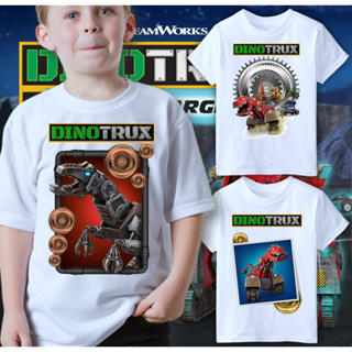 เสื้อยืด พิมพ์ลายกราฟฟิค Dinotrux 2 สําหรับเด็กผู้ชาย อายุ 0-13 ปี