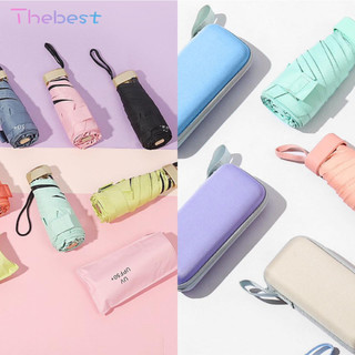 Thebest Ultra-light mini five-fold umbrella UV protection folding sunshade Pocket Manual umbrella