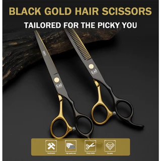 440C Salon ตัดผมกรรไกร 6 นิ้ว HairCut กรรไกรแบน + ฟันกรรไกรผม Stlying เครื่องมือ