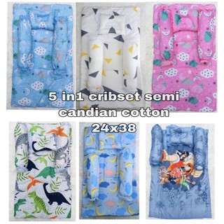 5 IN 1 BABY MATTRESS CRIBSET WITH TRANSPARENT BAG BABY BEDDING BABY PILLOW