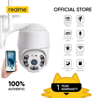 Realme V380 P2 กล้องวงจรปิดรักษาความปลอดภัย IP65 5MP ซูมได้ 5X Wifi IP Camer