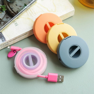 Cable Storage Box Round Rotatable Cable Organizer Earphone Winder Charging Cable storage box