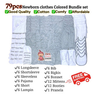 79pcs Newborn clothes Colored cotton Bundle set / Baby dress barubaruan set