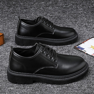 【Affordable】Men's Black Leather Shoes   Lace Up Casual Oxfords Shoes  Office Work Shoes