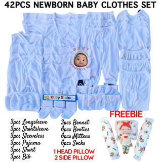 42pcs Newborn Clothes Bundle Baby Set With Free 3in1 Bolster Set Semi Cotton